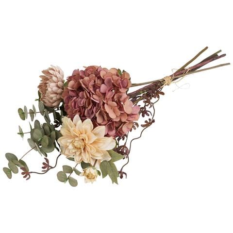 Bouquet Dahlia Artificiale Mix Toni Caldi Rosa E Crema - Foto 1