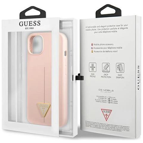 Guess Guhcp13msltgp Custodia Per Iphone 13 6,1 Rosa /rosa In Silicone A Forma Di Triangolo - Foto 2