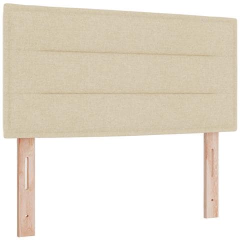 Letto box spring con materasso Crema 120 x 200 cm Tessuto - Foto 2