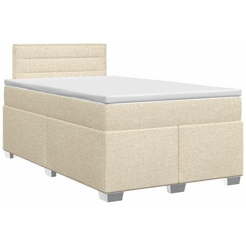 Letto box spring con materasso Crema 120 x 200 cm Tessuto - Foto 1