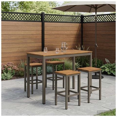 Tavolo Bar da Giardino Naturale e Caffè 108,5 x 55 x 105 cm - Foto 2