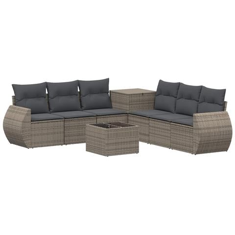 Set di divani 8 pz Grigio e Grigio Scuro - Foto 1
