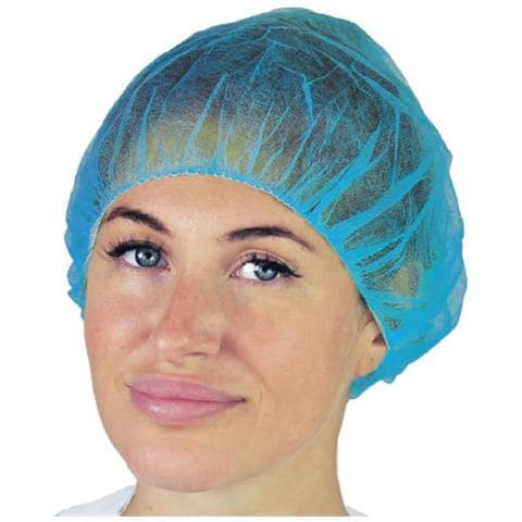 Cuffia Tonda in Tnt Polipropilene Elastico Circolare Diametro 53 cm Codice Colore Azzurro 100 Pezzi - Foto 1