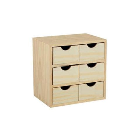 Cassettiera in legno multiuso mobiletto a sei cassetti cm 28x20x28h - Foto 1