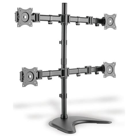 Supporto Universale per 4 Monitor con Installazione Tramite Supporto / Morsetto Portata Max 32 Kg - Foto 3