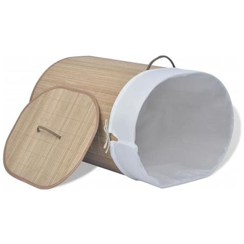 Cesto Biancheria In Bamboo Ovale Naturale - Foto 2