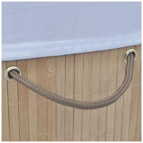 Cesto Biancheria In Bamboo Ovale Naturale - Foto 7