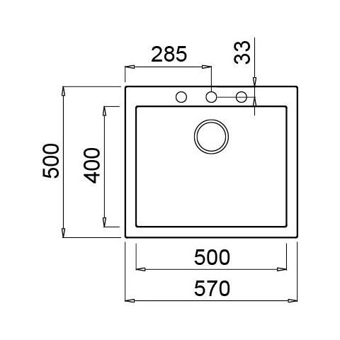 Lavello Quadra 105 Keratek Plus 57x50 cm 1 vasca Colore Champagne 95 - Foto 2