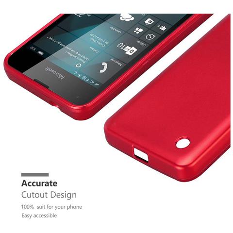 Custodia Compatibile Con Nokia Lumia 550 In Rosso Metallico - Coperchio Protettivo In Silicone Tpu Flessibile - Foto 8