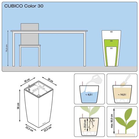 Fioriera Cubico Color 30 ALL-IN-ONE Ardesia 13138 - Foto 2