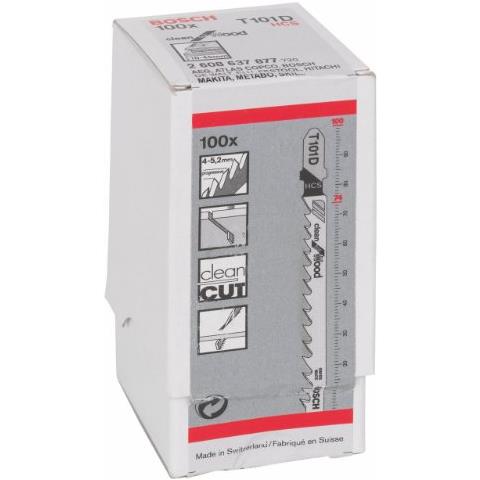 2608637877 Lame per Seghetto alternativo T 101 D Clean for Wood, con denti Diritti e denti rettificati, Set di 100 Pezzi - Foto 2