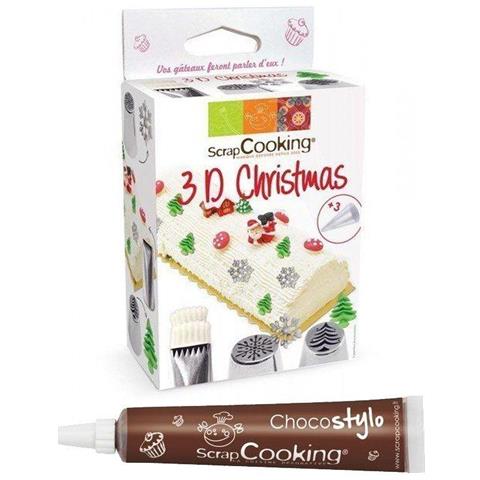 Kit Bocchette Per Sac A Poche In Acciaio Inossidabile Edizione Natale + Penna Alimentare Al Cioccolato - Foto 1