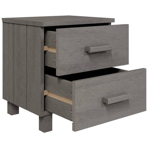 Comodino Grigio Chiaro 40x35x44,5 Cm In Legno Massello Di Pino - Foto 6