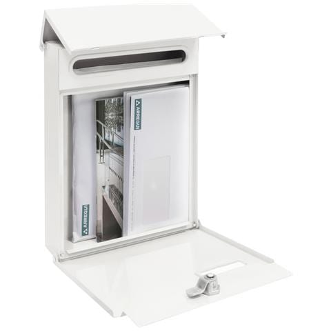 Cassetta Postale ARREGUI LINE E6800 In Acciaio Bianco - Formato DIN A5 Con Serratura - Da Parete - Foto 4