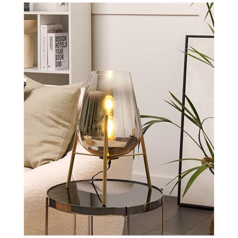 Lampada Da Tavolo Mena Metallo Oro - Foto 8