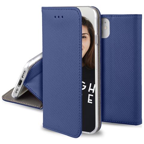 Custodia Folio Per Iphone 14 Plus Magnetica Funzione Supporto, Blu - Foto 1