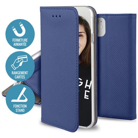 Custodia Folio Per Iphone 14 Plus Magnetica Funzione Supporto, Blu - Foto 2