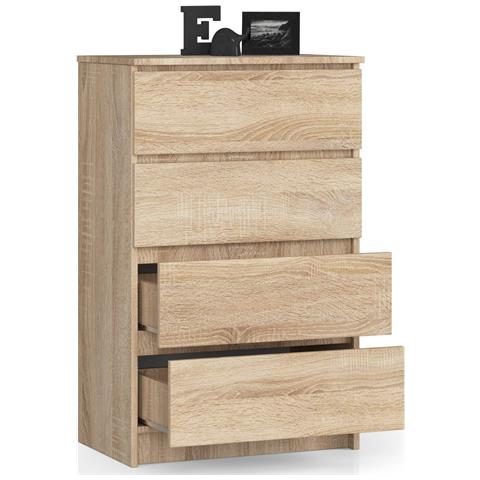 Cassettiera K60, 4 cassetti, 60x40x99 cm, Colore Sonoma Quercia - Foto 2