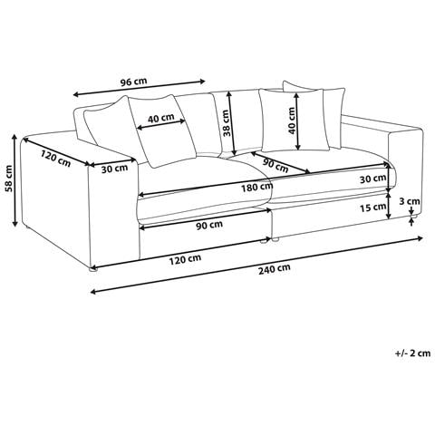 Divano 3 Posti Glorvika Ii Tessuto Tortora - Foto 2
