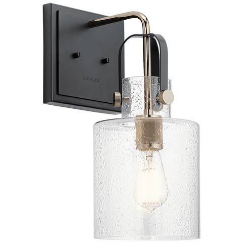 Applique Industrial Nordico Kitner Acciaio Nichel Lucido Vetro 1 Luce E27 - Foto 1