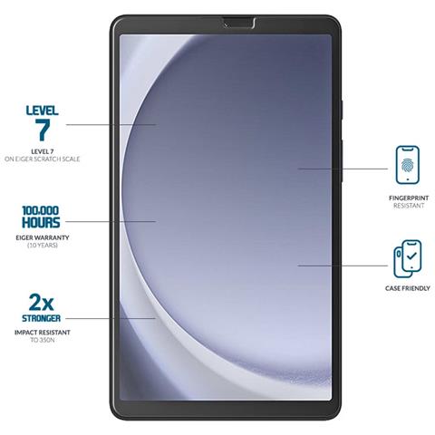 Salvadisplay Per Galaxy Tab A9 In Vetro Temperato Premium 2,5d, Trasparente - Foto 3