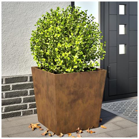Fioriere Da Giardino 2 Pz 50x50x50 Cm In Acciaio Corten - Foto 2