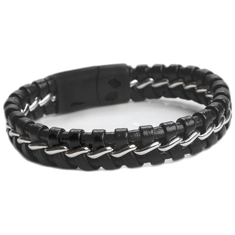 Bracciale Da Polso In Pelle Pu Intrecciata Da Uomo M - Foto 1