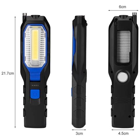 Torcia Led Cob Luce Bianca Ricaricabile Lampada Da Lavoro Officina Calamita - Foto 2