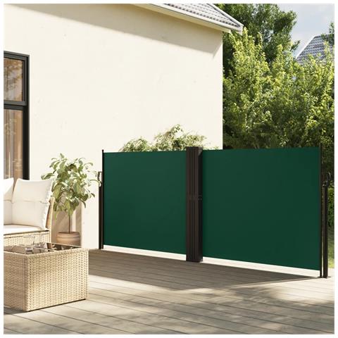 Tenda Da Sole Laterale Retrattile Verde Scuro 100x600 Cm - Foto 1