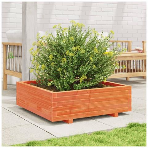 Fioriera Giardino Marrone Cera 80x80x26,5cm Legno Massello Pino - Foto 3