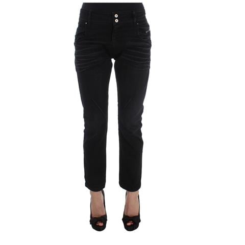 Jeans Slim Fit Slouchy In Cotone Nero - W26 - Foto 1
