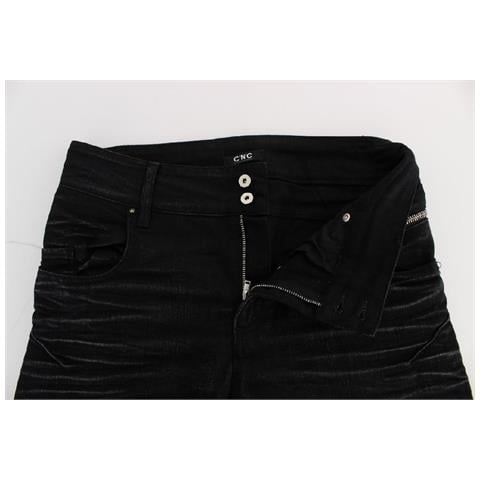 Jeans Slim Fit Slouchy In Cotone Nero - W26 - Foto 5