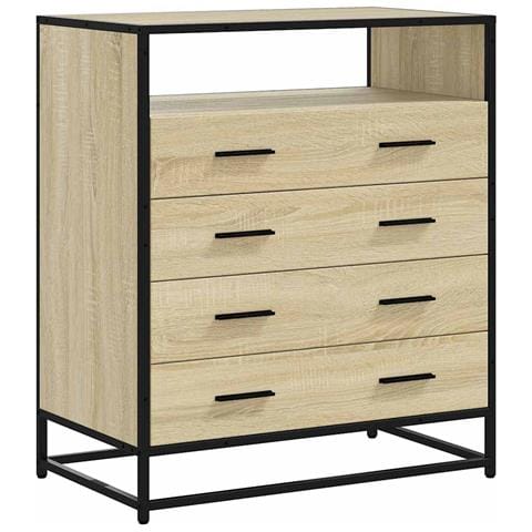 Cassettiera Rovere Sonoma 70x41x83,5 cm in Legno Multistrato - Foto 1