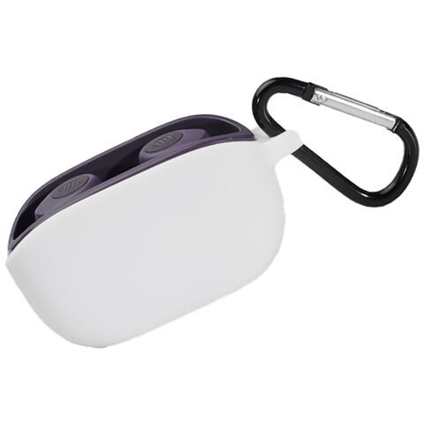 Custodia Per Jbl Wave 100tws Con Moschettone - Cover Protettiva In Silicone Morbido White - Foto 1
