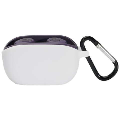 Custodia Per Jbl Wave 100tws Con Moschettone - Cover Protettiva In Silicone Morbido White - Foto 2