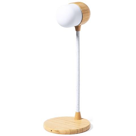 Dam Lampada Caricabatterie Multifunzione 14 Led. Flessibile. 3 Posizioni Luminose. Intensità Della Luce Regolabile. Connessione Bluetooth. Potenza Sonora 3w. Connessione Usb. Senza Fili 10w 12x32x12 Cm. Colore Del Legno - Foto 1