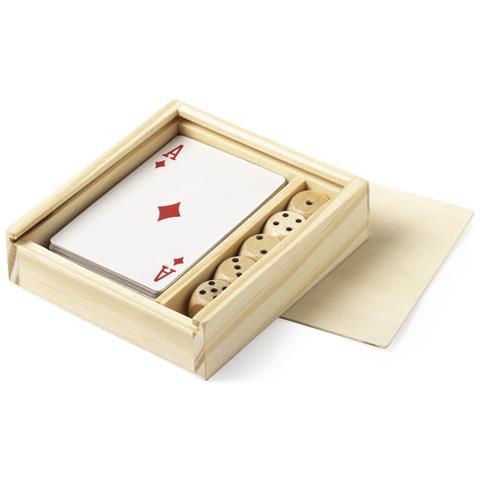 Pelkat, Set Di Giochi Con Mazzo Di Carte Francese E Dadi In Legno. - Foto 3