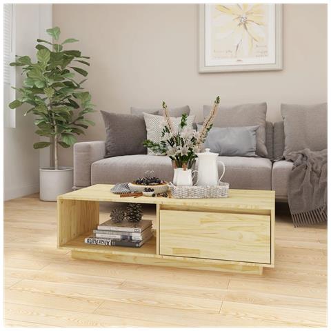 Lusso Casadino -  Tavolino Da Salotto 110x50x33,5 Cm In Legno Massello Di Pino - Foto 8