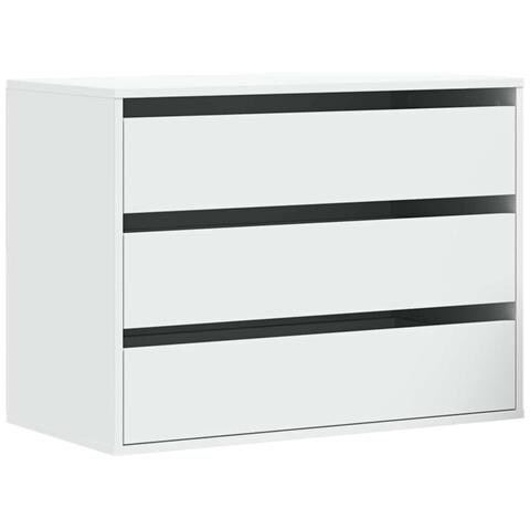 Cassettiera Bianca 80x41x58 Cm In Legno Multistrato - Foto 1