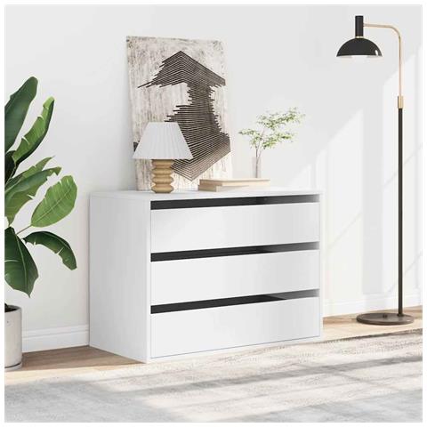 Cassettiera Bianca 80x41x58 Cm In Legno Multistrato - Foto 2