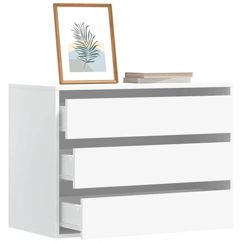 Cassettiera Bianca 80x41x58 Cm In Legno Multistrato - Foto 8