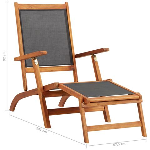 Lusso Casadino -  Sedia A Sdraio Da Esterno In Massello Di Acacia E Textilene - Foto 8