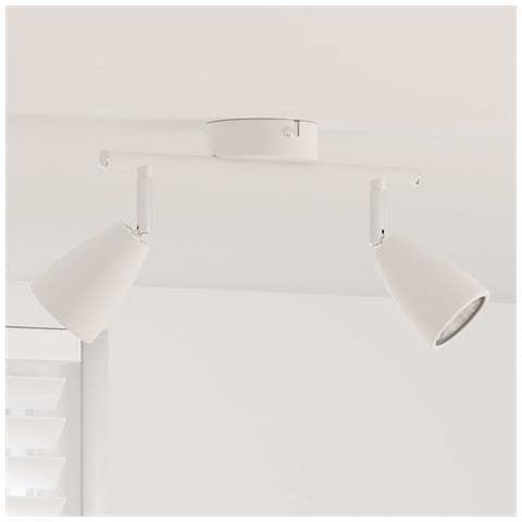 faretti da soffitto 2 vie regolabili GU10 bianchi - Foto 2