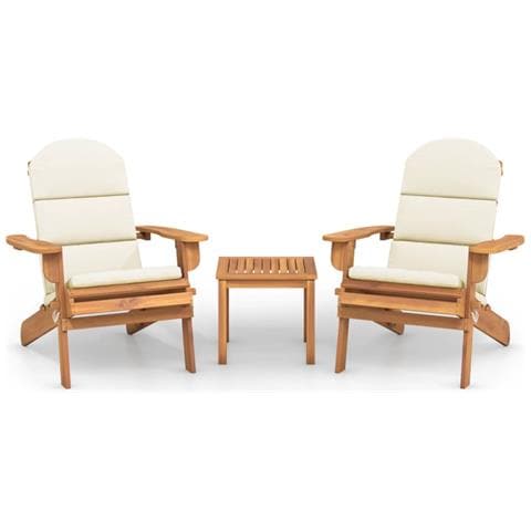 Set Salotto da Giardino Adirondack 3pz Legno Massello di Acacia - Foto 1