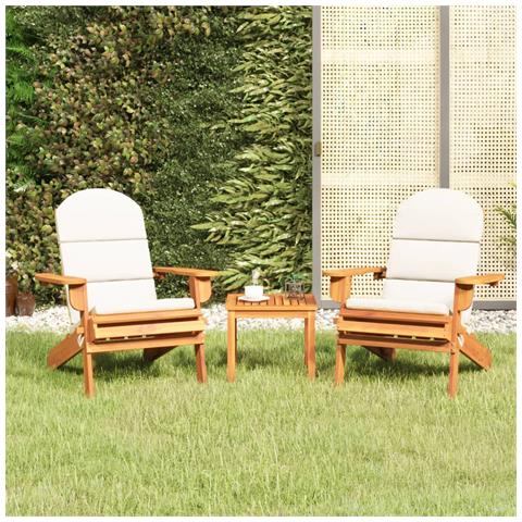 Set Salotto da Giardino Adirondack 3pz Legno Massello di Acacia - Foto 2
