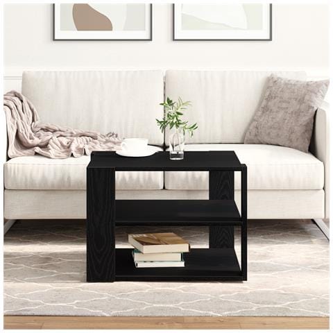 Tavolino da caffè  Nero Rovere 59,5x59,5x40 cm Legno ingegnerizzato - Foto 2