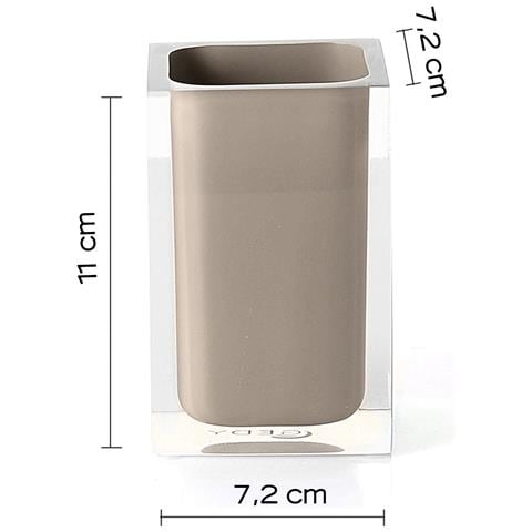 Portaspazzolini D'appoggio In Resina Ra98 Serie Rainbow Tortora Chiaro - Foto 2