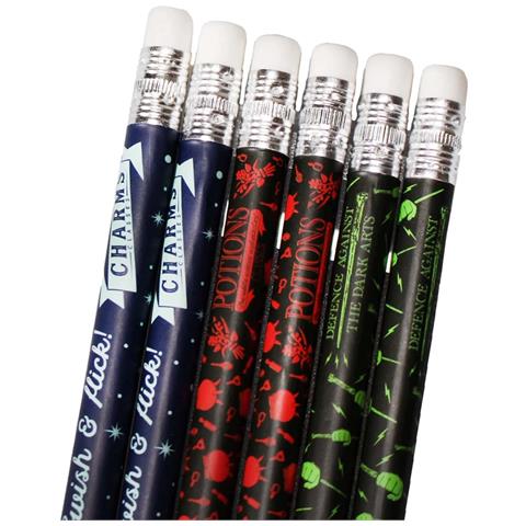 Set 6 Matite Con Gomma Motivi Incantesimi Pozioni Difesa, Multicolore - Foto 4