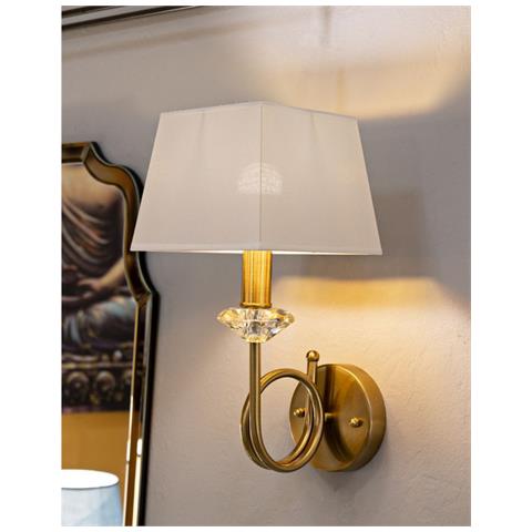 Lampada A Parete Mf910 - Bianco - Tessuto - 18x24x40 Cm - Foto 8