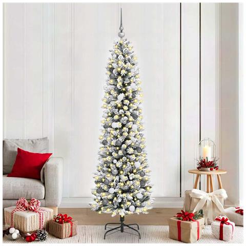 Albero di Natale snodato Bianco 210 cm PVC - Foto 2